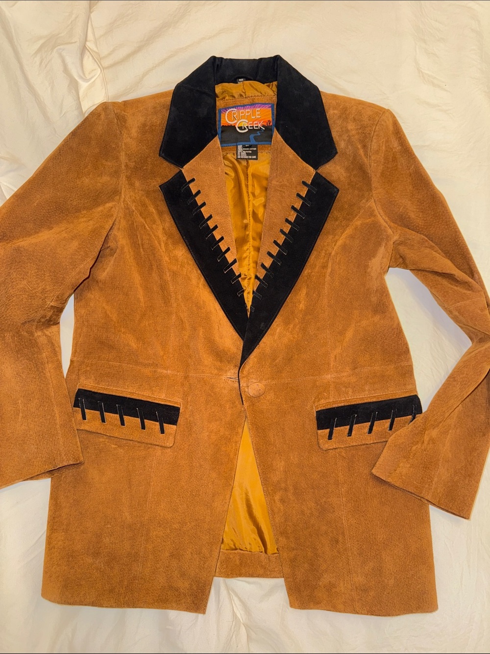 Vintage Cripple Creek Genuine Leather Suede Western Blazer Jacket Women’s M Brow - Picture 7 of 17